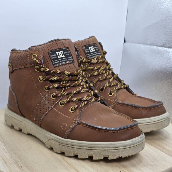 Men's Size 8 - DC Woodland Boots Brown Moc Toe BMX MOTO Hiking Skate Boots - Picture 5 of 9